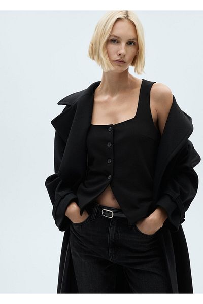 MANGO Black Women's Vest 77074026