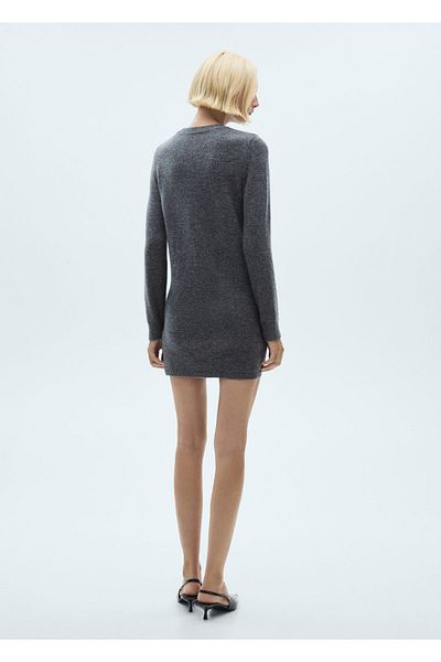 MANGO Woman Gray Women's Dress 77037709