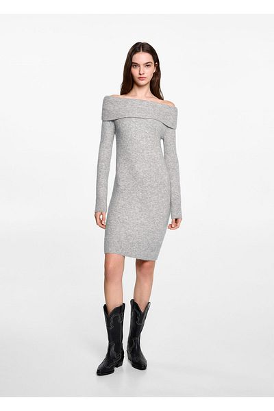 MANGO Light Gray Girl's Dress 77078273