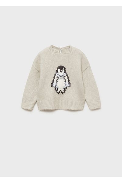 MANGO Perlweißer Baby-Mädchenpullover 77009253