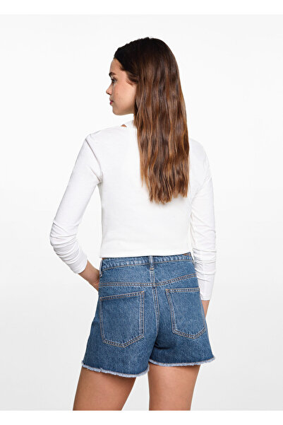 MANGO Orta Denim Rengi Kız Çocuk Şort & Bermuda 77190639-TM