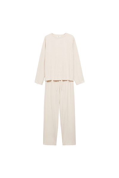 MANGO Partea de jos de pijama de damă bej 87082888