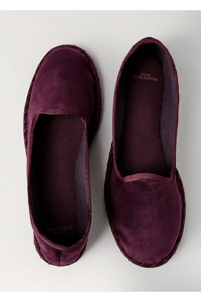 MANGO Bordo Kadın Terlik 87023654