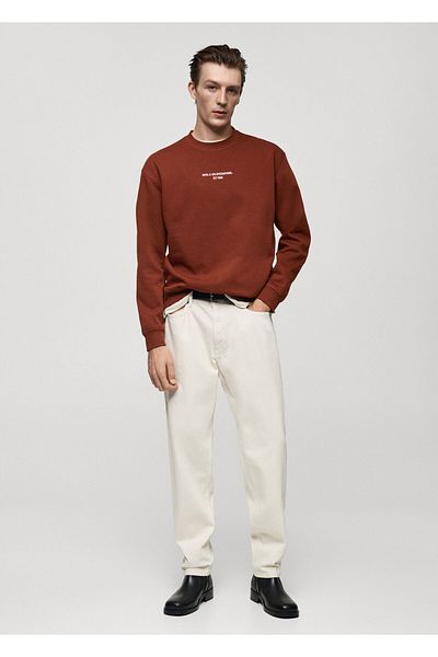 MANGO Woman Terracotta Men's Sweatshirt 77047922