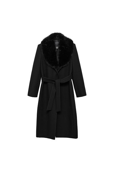 MANGO Black Women's Coat 87070447