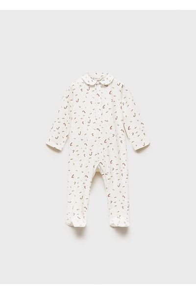 MANGO Pijamale unisex pentru bebeluși alb