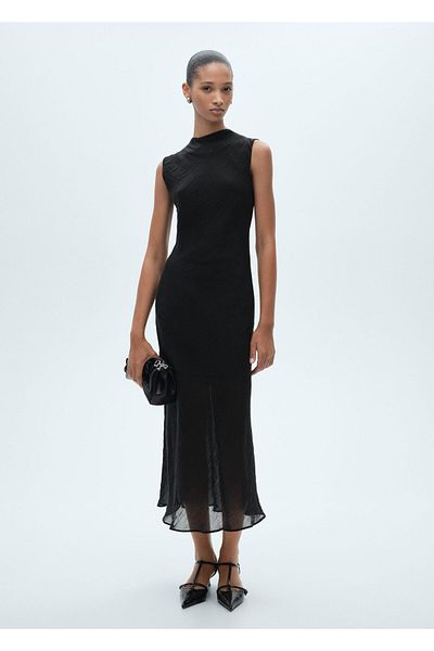 MANGO Woman Μαύρο γυναικείο φόρεμα 77054064