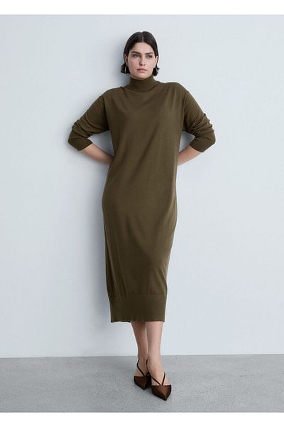 MANGO Khaki Women's Dress 87070425