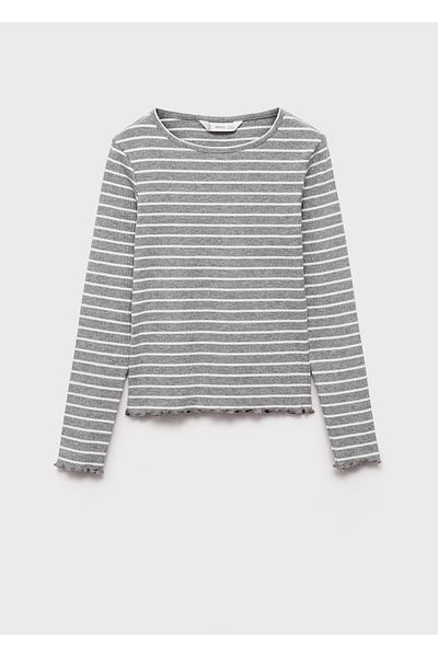 MANGO Tricou pentru fetiță gri deschis 87070617