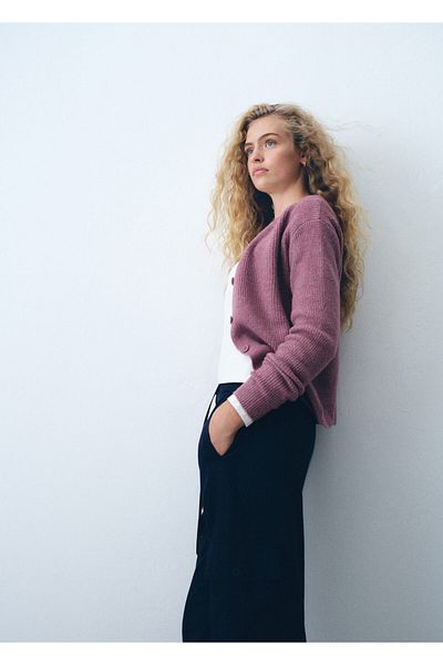 MANGO Woman Pastel Pink Girl's Cardigan 77046737