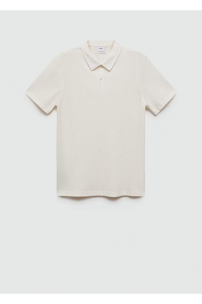 MANGO Natürliches Herren-T-Shirt mit Polokragen 77070356