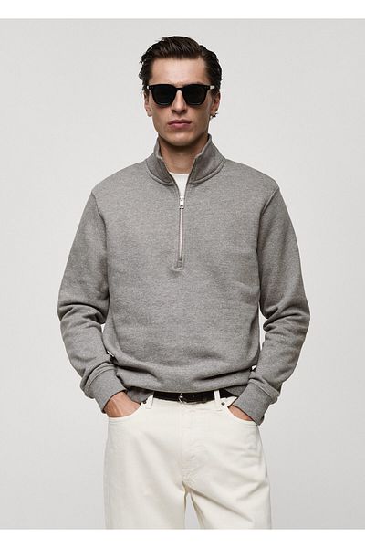 MANGO Woman Ανδρικό φούτερ Metal Grey 77007119