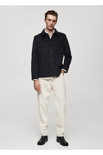 MANGO Navy Blue Men's Jacket 77069227