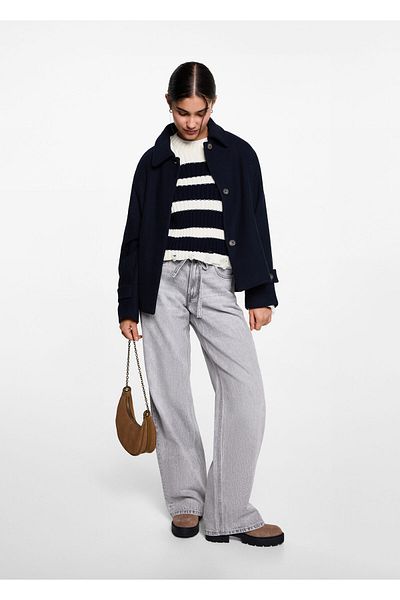 MANGO Woman Navy Blue Girl's Sweater 77076736