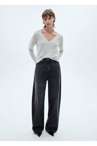 MANGO Woman Ασημί Γυναικείο Πουλόβερ 77054026