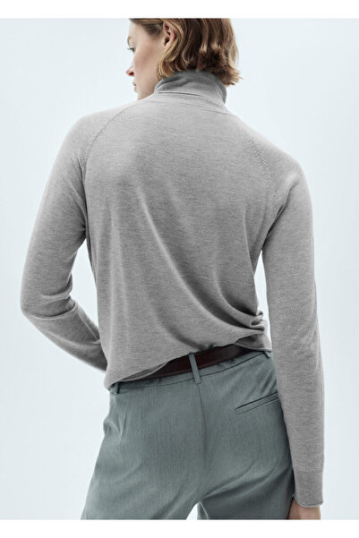 MANGO Pulover de damă gri deschis 77088264