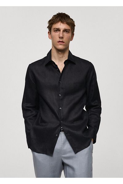 MANGO Woman Charcoal Color Men's Shirt 77020580