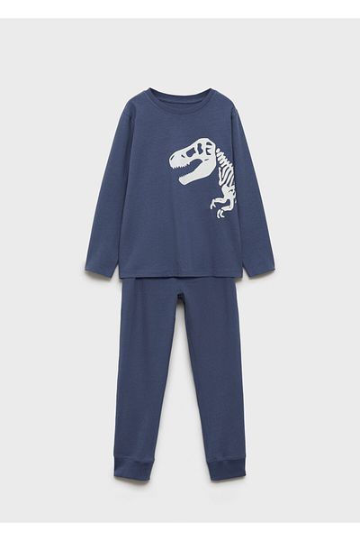 MANGO Woman Boy's Blue Pajama Set