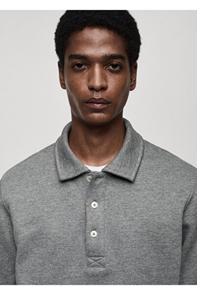 MANGO Metal Grisi Erkek Sweatshirt 77027113