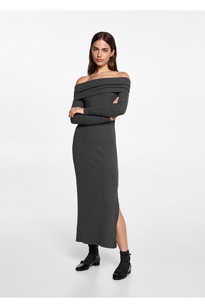 MANGO Woman Rochie gri pentru fete 77094053