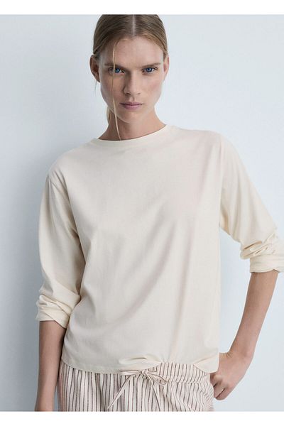 MANGO Woman Φυσικό Γυναικείο Πυτζάμα Κάτω 77097649
