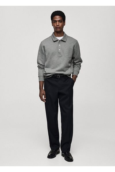 MANGO Ανδρικό φούτερ Metal Grey 77027113