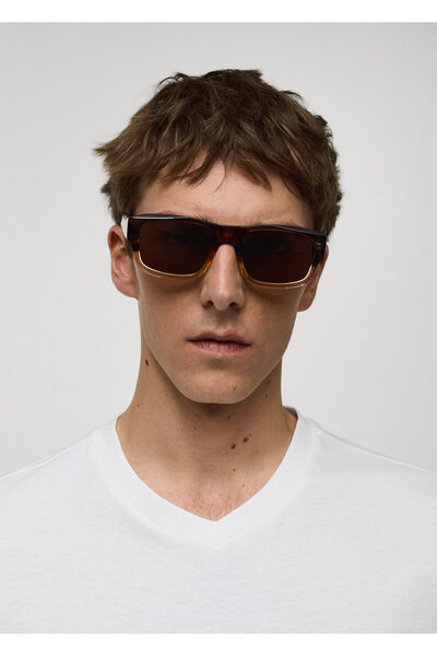 MANGO Λευκό ανδρικό μπλουζάκι 77080584