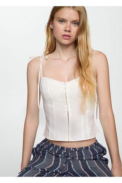 MANGO Woman Off-White Damen Bustier 77030643