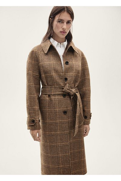 MANGO Brown Women's Coat 77027678