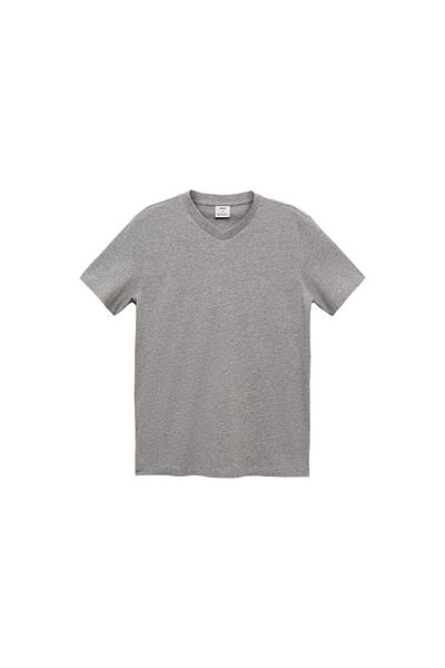 MANGO Metal Gray Men's T-Shirt 77080584