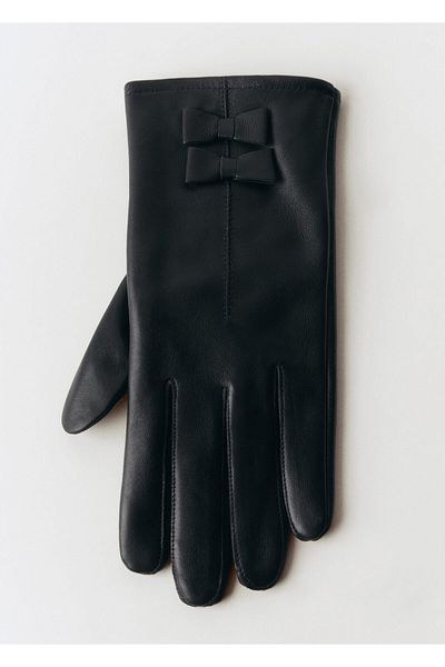 MANGO Woman Black Women's Gloves 77027654
