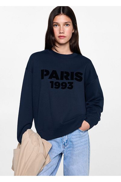 MANGO Navy Blue Girl's Sweatshirt 77017696