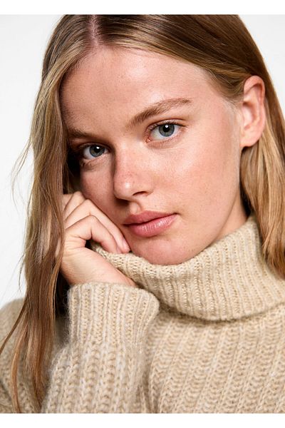 MANGO Woman Μπεζ Πουλόβερ για κορίτσι 77007689