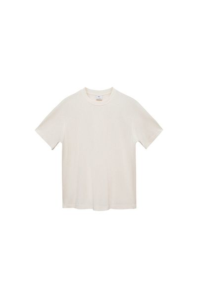 MANGO Tricou pentru bărbați Off-White 77070586