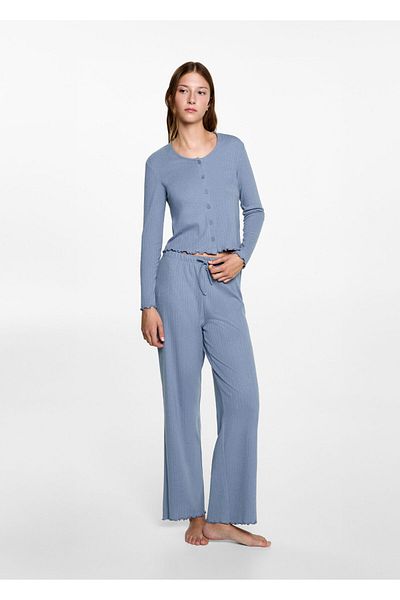 MANGO Woman Blue Girl's Pajama Bottoms 77036742