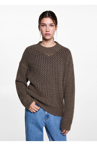 MANGO Woman Gray Girl's Sweater 77007692