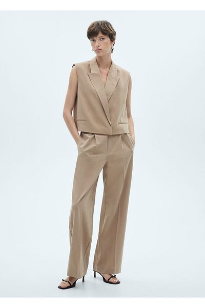 MANGO Woman Beige Women's Vest 77087646