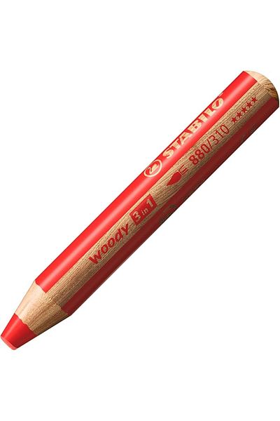 Stabilo Woody 3 in 1 - Multi-Features Pencil - Pack of 6 - Assorted Colors + Sharpener