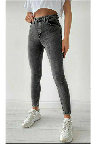 VEGA ليلى مدخن ارتفاع الخصر نحيل الساق نحيل ليكرا الدينيم بنطلون