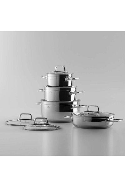 Jumbo Modena 8 Piece Steel Cookware Set