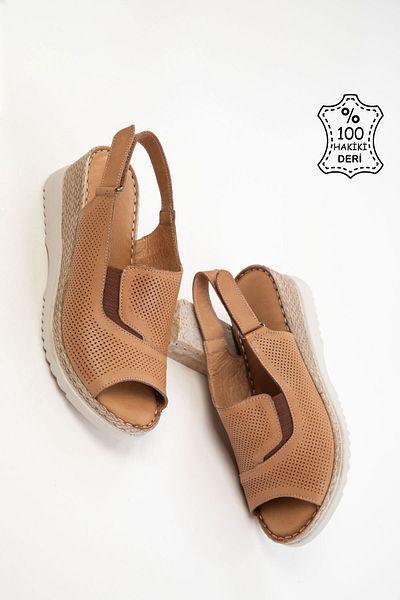 SOHO Tan γνήσιο δέρμα γυναικεία σανδάλια 20624