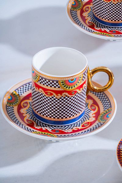 ACAR Vietri Coffee Cup Set for 6 People - 90 ml