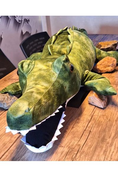 Şeker Adası Wild Crocodile 1 Meter Plush Toy Sleeping and Playmate Safari