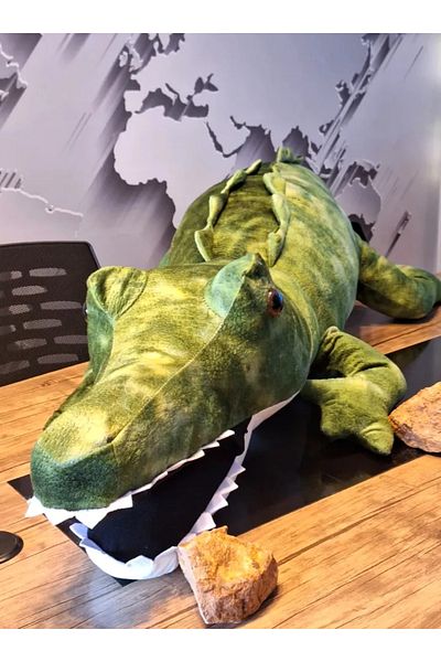 Şeker Adası Wild Crocodile 1 Meter Plush Toy Sleeping and Playmate Safari