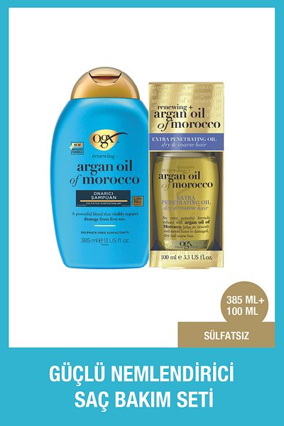 OGX Morocco Argan Oil Sulfate-Free Shampoo - 385 ml Oil 100 ml