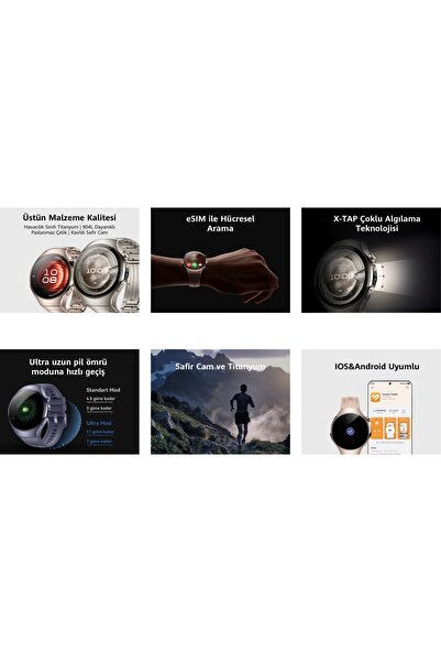 Huawei WATCH 5 46mm  (HUAWEI Türkiye Garantili) - Siyah