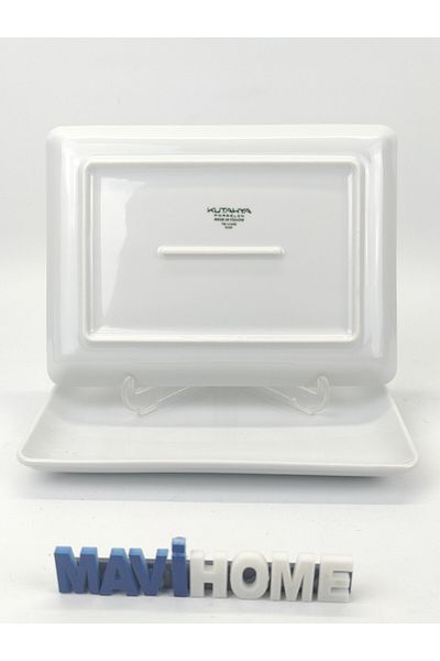 Kütahya Porselen Tan Series 23 X 18 cm Plain White Boat Plate 2 Liters