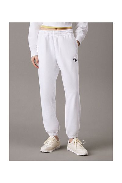 Calvin Klein Dámské Ck Monologo French Terry Jogger - bílé