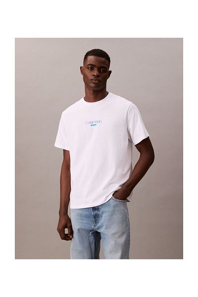 Calvin Klein Pánské tričko Ck Acid Wash 20s – bílé