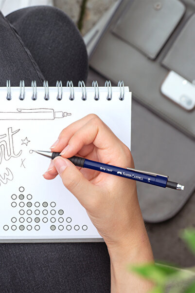 Faber Castell Grip 1347 Uçlu Kalem 0.7 Navy Blue 2022Silgili Saklanabilir Metal Uç Ergonomik Tasarım